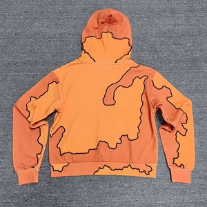 <b>Men's</b> <b>Orange</b> Hooded Pullover <b>Sweatshirt</b> 100% Cotton Knitted Fleece Quick Dry Breathable Pocket Casual Winter Regular Fit Hoodie - Product Image 2