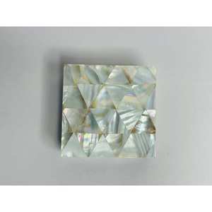 Boîte à bijoux en marbre carré haut de gamme Unique incrustation de nacre naturelle pure boîte à bagues élégante pour les cadeaux d'affaires décoratifs pour la maison - Product Image 1