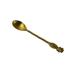 Cuillère en laiton au design classique en forme d'ananas avec manche côtelé embossé fait main en laiton pour usage hôtelier et en restauration - Product Image 1