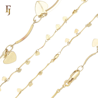 Chaîne de collier et bracelet en laiton plaqué or FJ Fallon avec pendentif cœur, pour la fabrication de bijoux DIY pour femmes