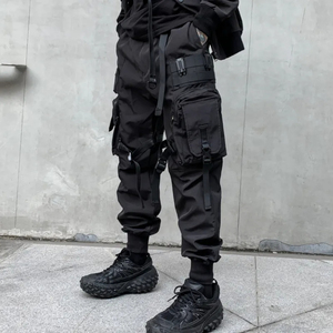 Pantalones Cargo Tácticos con Múltiples Bolsillos y Cintas, Estilo Harajuku Punk Hip Hop, Joggers Casuales para Hombre - Product Image 3