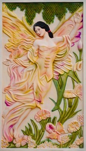 lady wall art Fiber sculpture garden statue/Outdoor fiber art lady statue/Weatherproof garden sculpture Fiber resin garden lady - Product Image 2