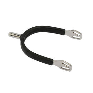 Vástago rectangular cónico para caballeros de alta calidad, espuelas de seguridad lisas de acero inoxidable con productos para caballos cubiertos de goma - Product Image 2