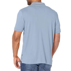 T-shirt vierge uni de couleur unie en polyester personnalisé avec logo original T-shirts en coton Chemise polo pour hommes - Product Image 4