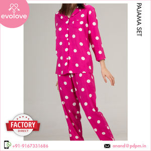 Qualité inégalée la plus vendue largement utilisée ensemble de pyjama robe de nuit pour femmes en rayonne lavée bio - Product Image 3