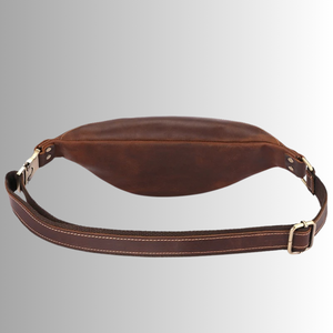 กระเป๋าคาดเอวหนังแท้สไตล์วินเทจสำหรับทุกเพศกระเป๋าคาดอกเดินทาง - Product Image 2