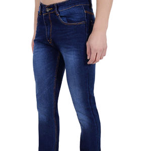 Pantalones vaqueros rectos rasgados ajustados personalizados de alta calidad para hombres Servicio OEM para ocio informal y pantalones elásticos personalizados - Product Image 3