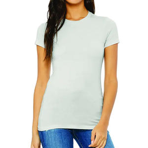 Nueva llegada Camisetas transpirables para mujer Bajo MOQ Color sólido O-cuello Camisetas para mujer Hecho en Pakistán - Product Image 1