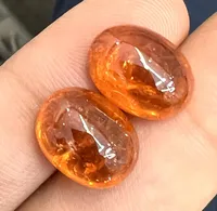 Kaboson Garnet Spessartite Alami Untuk Pembuatan Perhiasan Garnet Oranye Spessartite Garnet cabs