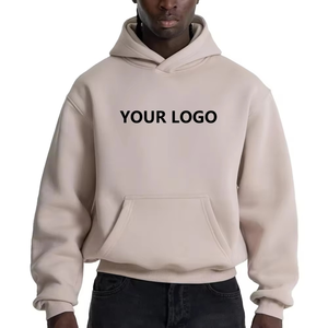 เสื้อมีฮู้ดแบบสวมหัวของผู้ชายผ้าฝ้าย100% มีฮู้ดน้ำหนักมากปรับแต่งได้สำหรับผู้ชายสีอ่อนเสื้อฮู้ดของผู้ชาย - Product Image 1