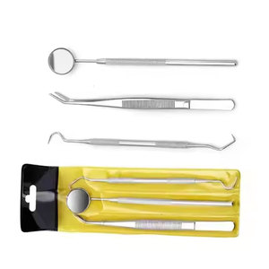 Ensemble d'Exploration Dentaire de Base de Qualité Premium avec Certification CE, 5 Pièces en Acier Inoxydable : Miroir Dentaire, Curette, Pinces - Product Image 2
