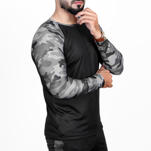 2025 hommes Slim Fit T-Shirts personnalisé Compression Gym Fitness vêtements de sport en gros OEM O cou vêtements Spandex/Polyester - Product Image 6