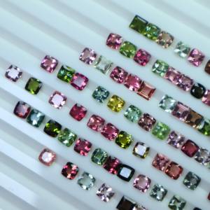 Cojín de turmalina natural pulido, piedras preciosas sueltas multicolores para curación y joyería hecha a mano - Product Image 3