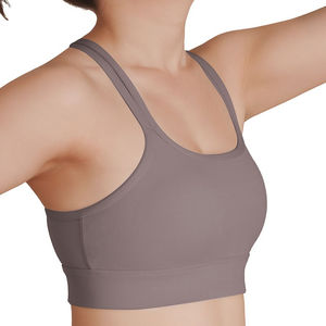 High Demand Soft <b>Racerback</b> <b>Sports</b> <b>Bras</b> for Women Non-Adjustable Strap Yoga Fitness Plus Size Seamless - Product Image 2