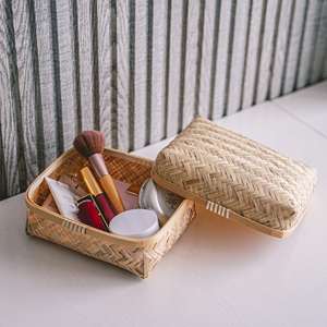 Vietnam Meilleure vente panier de tissage bambou pour la maison stockage artisanat tissé tissage écologique boîte panier de rangement en bambou - Product Image 4