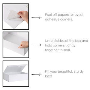 Caja de regalo dura blanca al por mayor con tapa de cierre magnético 14 "X 9" X 4 "Cajas rectangulares con acabado blanco brillante - Product Image 3