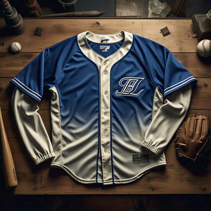 Maillot de baseball balle souple personnalisé pour hommes chemise boutonnée respirante avec broderie par sublimation et techniques imprimées - Product Image 4