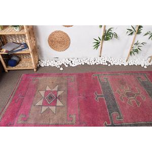 Vintage <b>Runner</b> Rug 3.2x11.4 ft, Turkish Herki <b>Red</b> Floral Wool Rug - Product Image 5