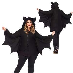 Sudadera con capucha y letras de felpa para mujer, cremallera, murciélago, ala, bolsillo dividido, manga larga con tu propio logotipo - Product Image 3