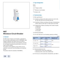 CHINT NB7 50Hz 400V 63A Mini disjoncteur d'origine pour la protection contre les courts-circuits