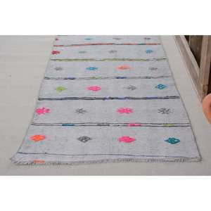 พรมตุรกีวินเทจแบบทันสมัย2.5x9.6ft ผ้าขนแกะและยางโพลีเอสเตอร์สี่เหลี่ยมผืนผ้าแบบเย็บติดกันสำหรับห้องนั่งเล่น - Product Image 3