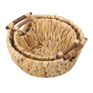 Panier à linge en rotin tissé à la main XXL rond jacinthe d'eau avec poignées panier de rangement en osier organisation des œufs vente en gros - Product Image 1