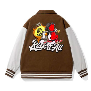 Custom Logo <b>Men's</b> Polyester/Cotton Hooded Winter Eco-Friendly Windproof Letterman Baseball <b>Jacket</b> - Product Image 5