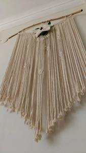 Suspension murale ronde en macramé vert avec perles en bois pour une décoration intérieure élégante, salon, chambre à coucher et décoration intérieure en provenance d'Inde - Product Image 6