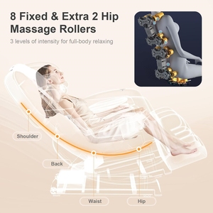 Sillón de Masaje con Mecanismo de Ondas Sincronizadas Único, Reclinable de Gravedad Cero para Todo el Cuerpo, con Riel para Yoga y Estiramiento, Modo de Control por Voz y Reposapiés Automático - Product Image 3