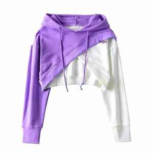 Sudadera con capucha corta de ajuste moderno para mujer, Jersey suave ligero de manga larga, ideal para salón, trabajo, escuela y vida urbana - Product Image 2