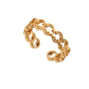 Bague ajustable en argent sterling 925 plaqué or texturé - Product Image 2