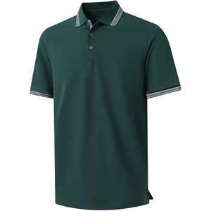 Polo de poliéster 100% de 215gsm de alta calidad, cuello bordado a rayas, talla XL, polo con logotipo personalizado - Product Image 6