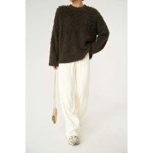 Pull en maille unie kaki moelleux - Product Image 4