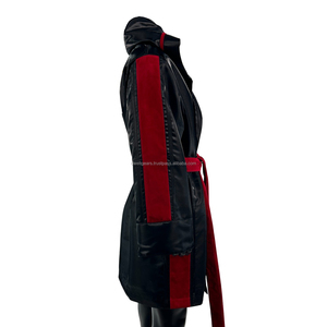 Fabricant direct d'habits de boxe, robe de cérémonie à capuche en satin personnalisée, fournisseur pour commandes en gros - Product Image 2