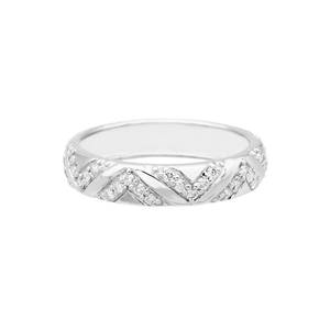 Zircon blanc bande bague avril pierre de naissance bijoux fins Design élégant Durable abordable bague personnalisée pour les femmes - Product Image 1