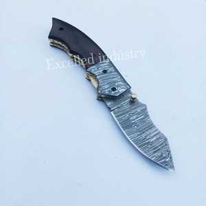Inner Lock Handmade 356 Layers Damascus <b>Camping</b> Folding Knife Portable Multifunctional Damascus Pocket Knife Wooden Handle - Product Image 3