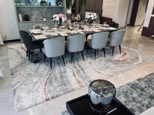 Lujosa alfombra de mezcla de lana y seda de Nueva Zelanda con mechones a mano de 12mm, alfombra grande de oración para puerta en relieve para la mejor experiencia - Product Image 3