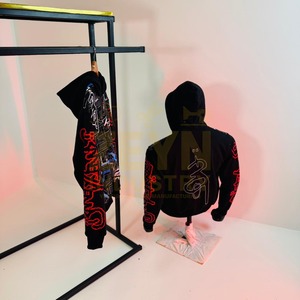 High Quality Custom Graphic Printed <b>Hoodies</b> for <b>Men</b> Streetwear Oversized Zipper <b>Black</b> color Washed printed <b>Men's</b> <b>Hoodies</b> - Product Image 3