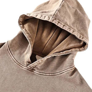 เสื้อฮู้ดดี้สตรีทแวร์แบบย้อมสีเอซิด ผ้าคอตตอนหนานุ่ม แบบเรียบ ไม่มีลาย เสื้อฮู้ดดี้เปล่าสำหรับผู้ชาย เสื้อฮู้ดดี้พิมพ์ลายตามสั่ง - Product Image 2