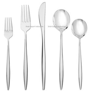 Ensemble de couverts en métal argenté coûteux avec de longues poignées minces pour la vaisselle de Table d'hôtels et de restaurant - Product Image 2