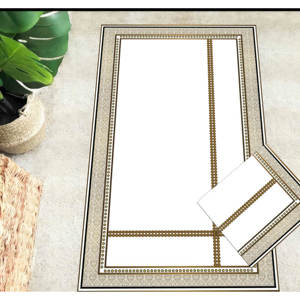 Alfombra de Oración Islámica Marrón de Lana, Diseño Tradicional Ecológico con Patrón de Patchwork, Alfombra Suave de Pelo Medio con Base de Látex para Decoración del Hogar - Product Image 4