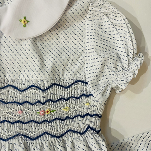 Robe en lin doux smocké faite à la main pour bébé filles Style décontracté pour le premier anniversaire de l'enfant en bas âge OEM Made in Vietnam - Product Image 1