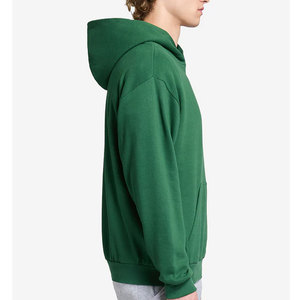 Vert foncé Pull Hoodies No String Hoodie Hommes Personnalisé Blanc Coton Lourd Surdimensionné Plaine Sweat À Capuche Pour Hommes - Product Image 6