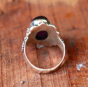 925 Sterling Silver Classic Oval Cut Statement <b>Ring</b> Women <b>Natural</b> Amethyst Gemstone Bezel Setting <b>Engagement</b> Wedding Party Wear - Product Image 3