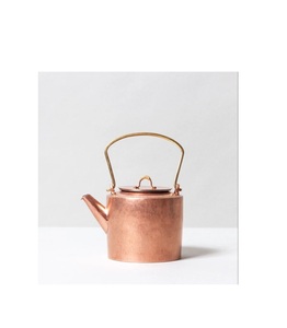 Decorative traditional copper <b>kettle</b> with handmade finish wide base and authentic rustic look for display or use - Product Image 3