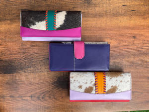 มาใหม่ขายรีไซเคิล Cowhide หลายหนังผู้หญิงคลัทช์สไตล์ Stubby สายรุ้งสี Multiuse กระเป๋าสตางค์ผู้ถือบัตรกระเป๋าสตางค์ - Product Image 5