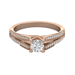 Anillo de Diamantes Solitario de Oro de 10K para Mujer, Diseño Brillante - Product Image 1