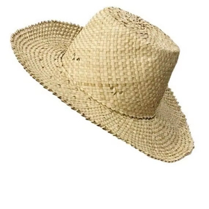 Sombrero de paja natural de ala ancha hecho a mano para uso en festivales de playa al aire libre - Product Image 1