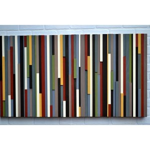 Château de l'amour Art mural en bois Mosaïque Décor en bois Panneau mural - Product Image 1