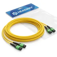 Kabel Serat Optik Array ULL MPO ke MPO OS2 Single Mode 24 Core, 2x12F MPO Female, LSZH, 80cm Fan-out, Kabel Patch Ultra Low Loss